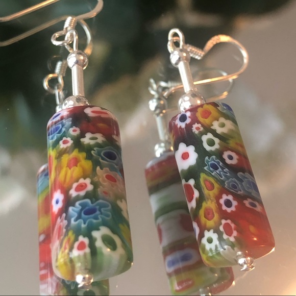 NEW Earrings Italian Murano Glass pierced - Picture 4 of 5